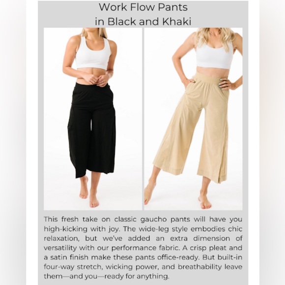 Zyia Large Black Work Flow Pants Wide Leg Gaucho 🖤 - Picture 2 of 12